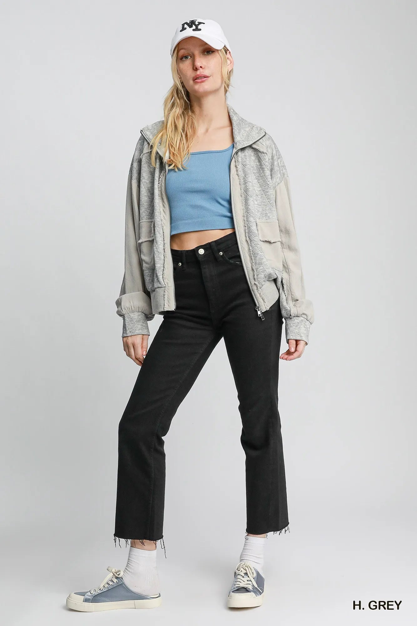 Umgee Two - Way Jacquard Zip - Up Jacket - PBNJ FASHIONS