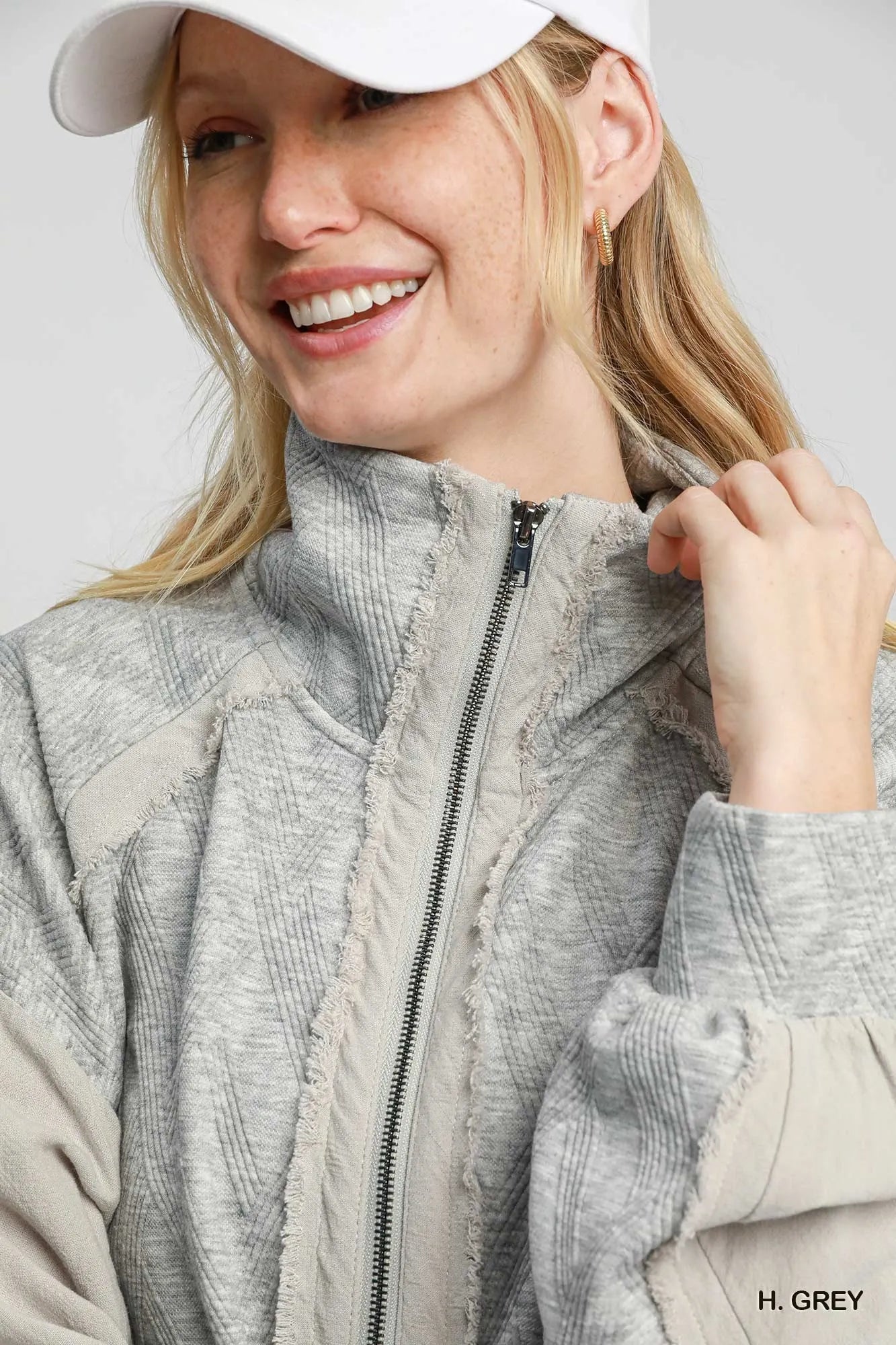 Umgee Two - Way Jacquard Zip - Up Jacket - PBNJ FASHIONS