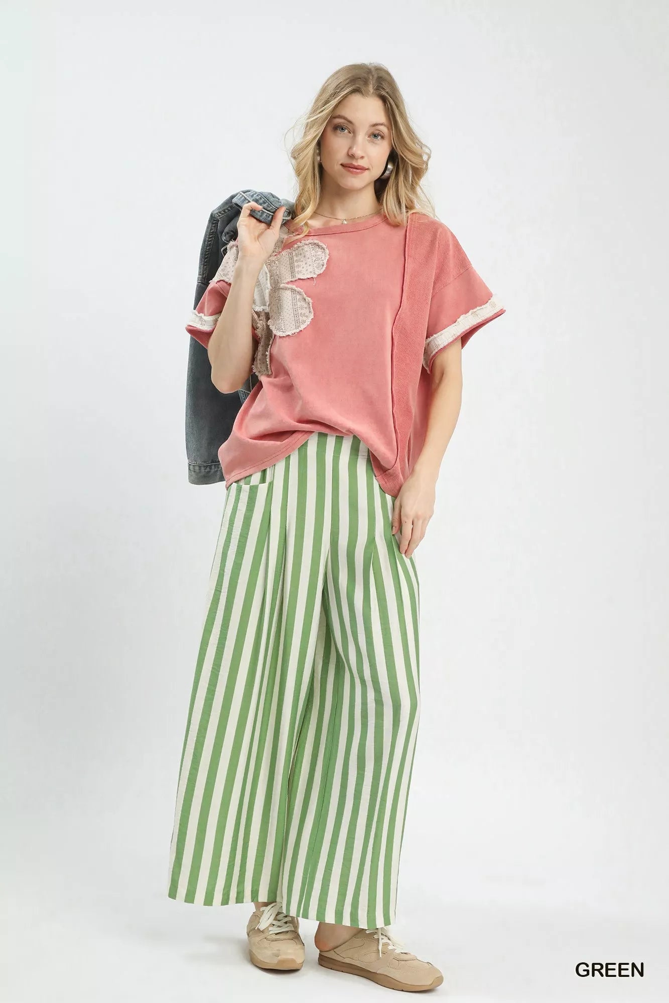 Umgee Vertical Stripe Wide Leg Pants - PBNJ FASHIONS