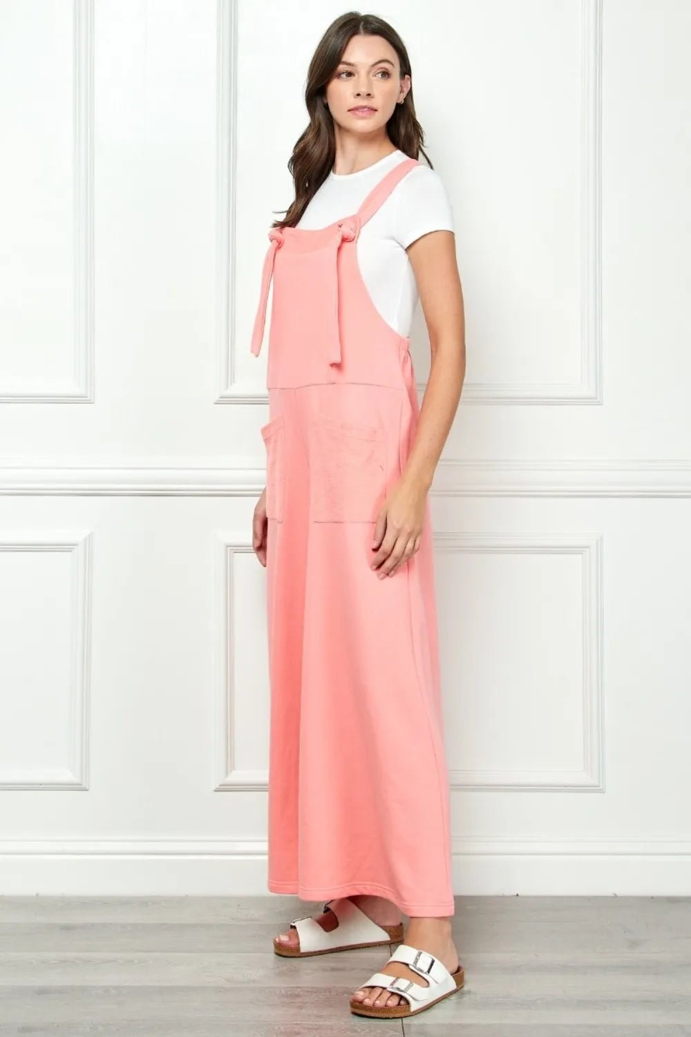 Veveret Wide Strap French Terry Overalls - PBNJ FASHIONS