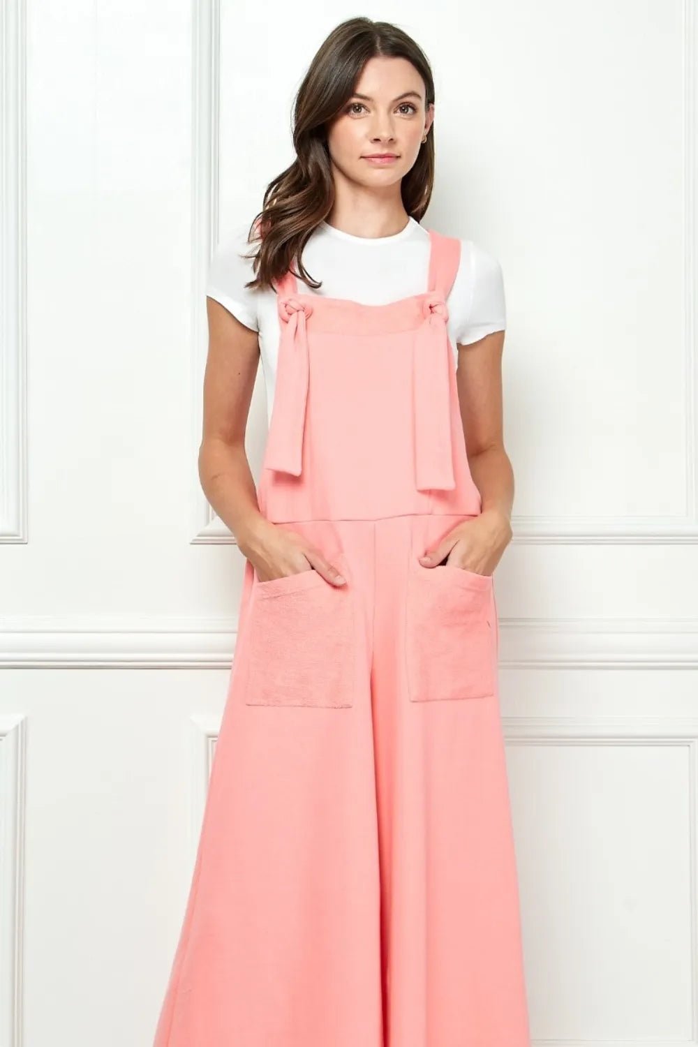Veveret Wide Strap French Terry Overalls - PBNJ FASHIONS