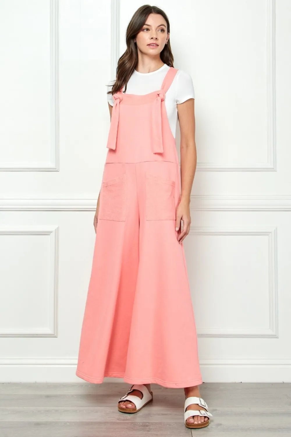 Veveret Wide Strap French Terry Overalls - PBNJ FASHIONS