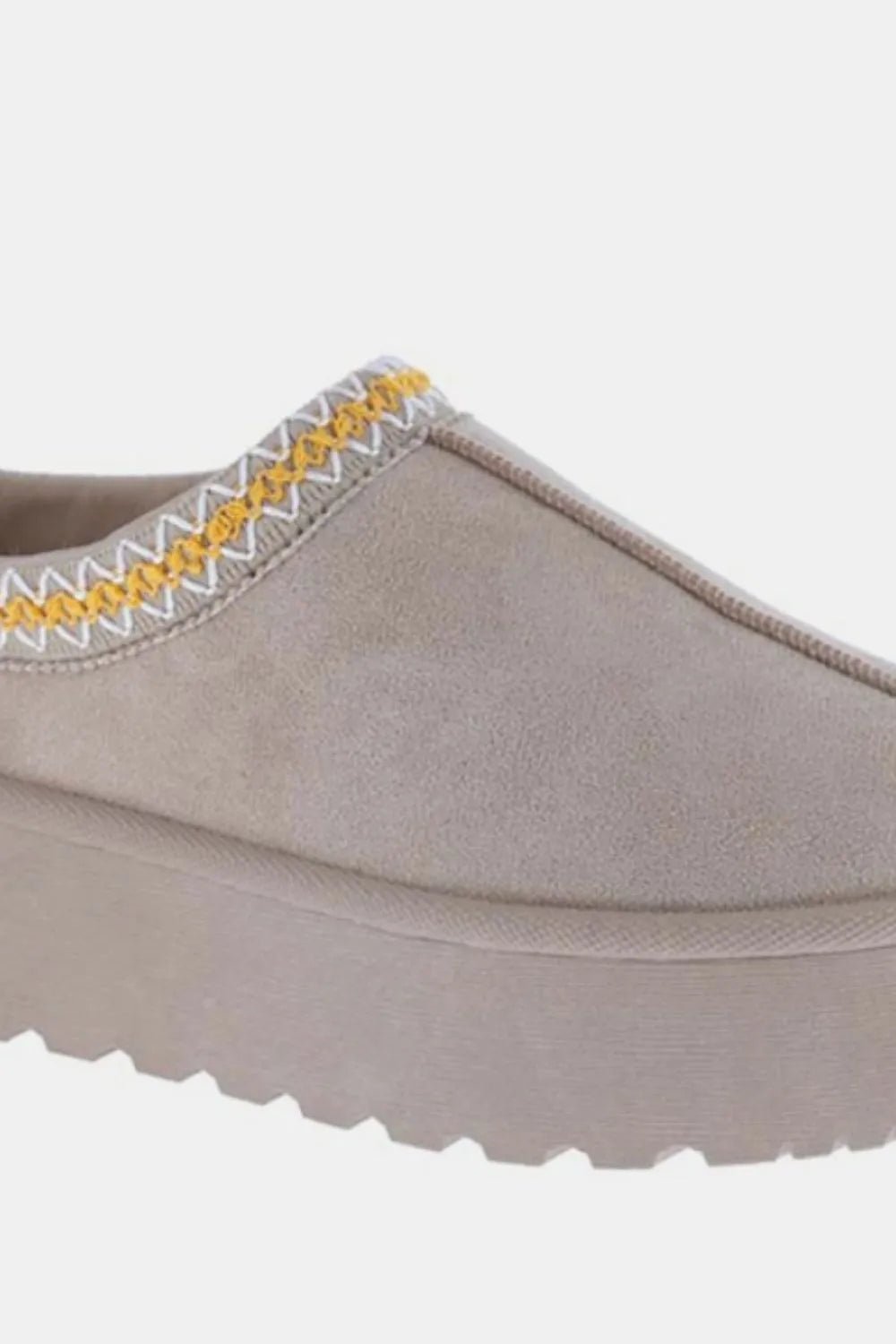Weeboo Platform Embroidered Trim Slip - On Boots - PBNJ FASHIONS