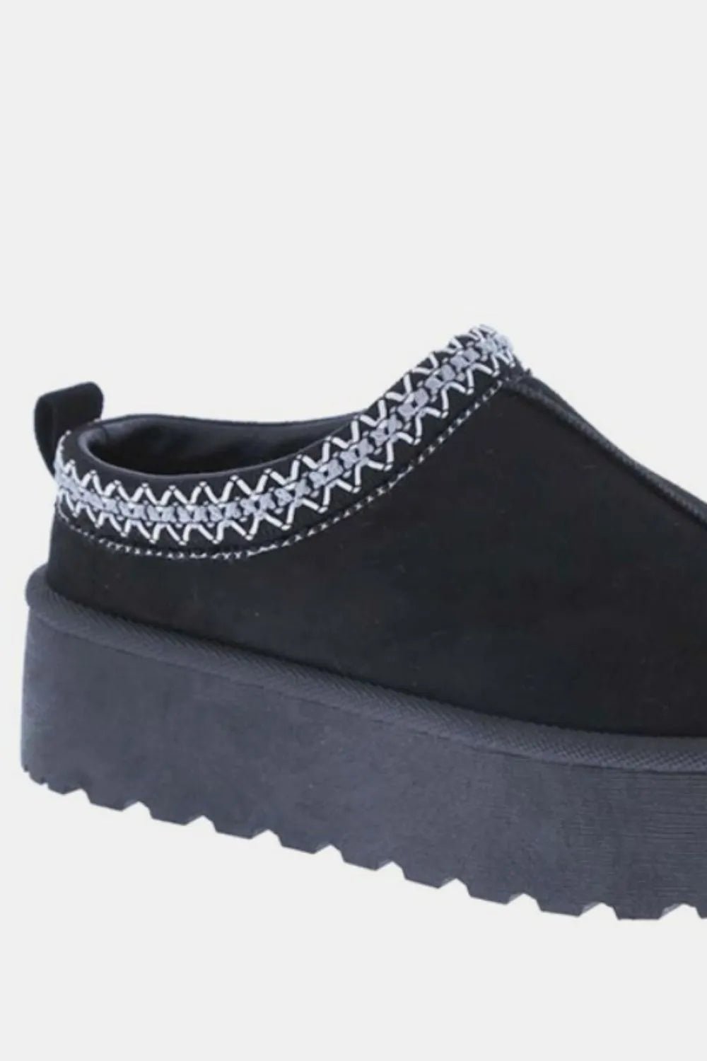 Weeboo Platform Embroidered Trim Slip - On Boots - PBNJ FASHIONS