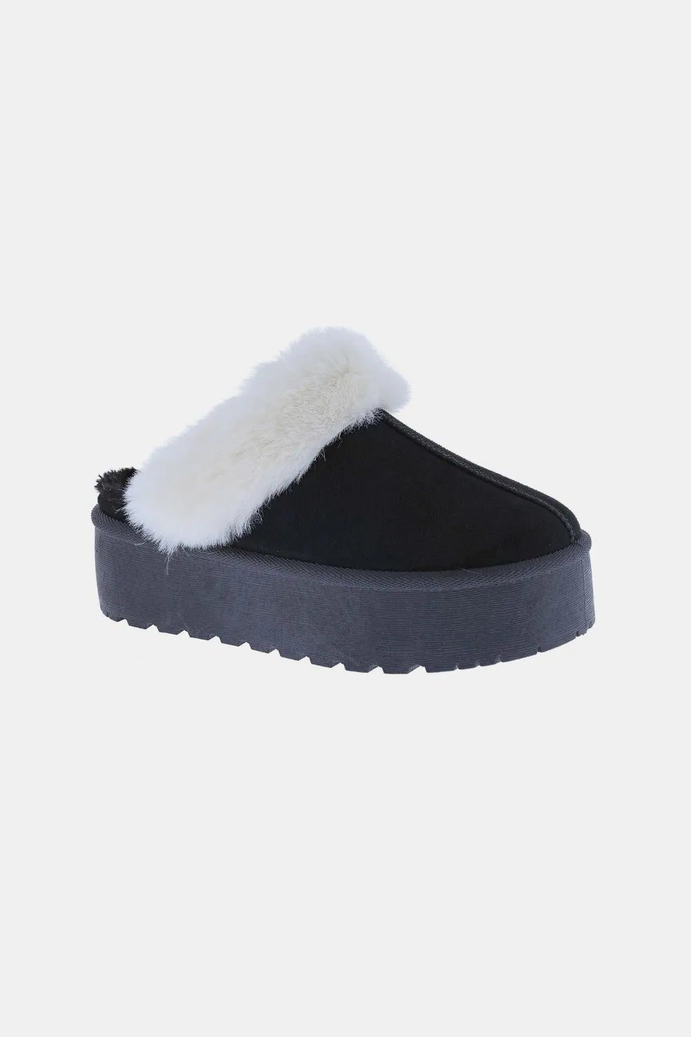 Weeboo Thick Bottom Fur Trim Snow Slippers - PBNJ FASHIONS