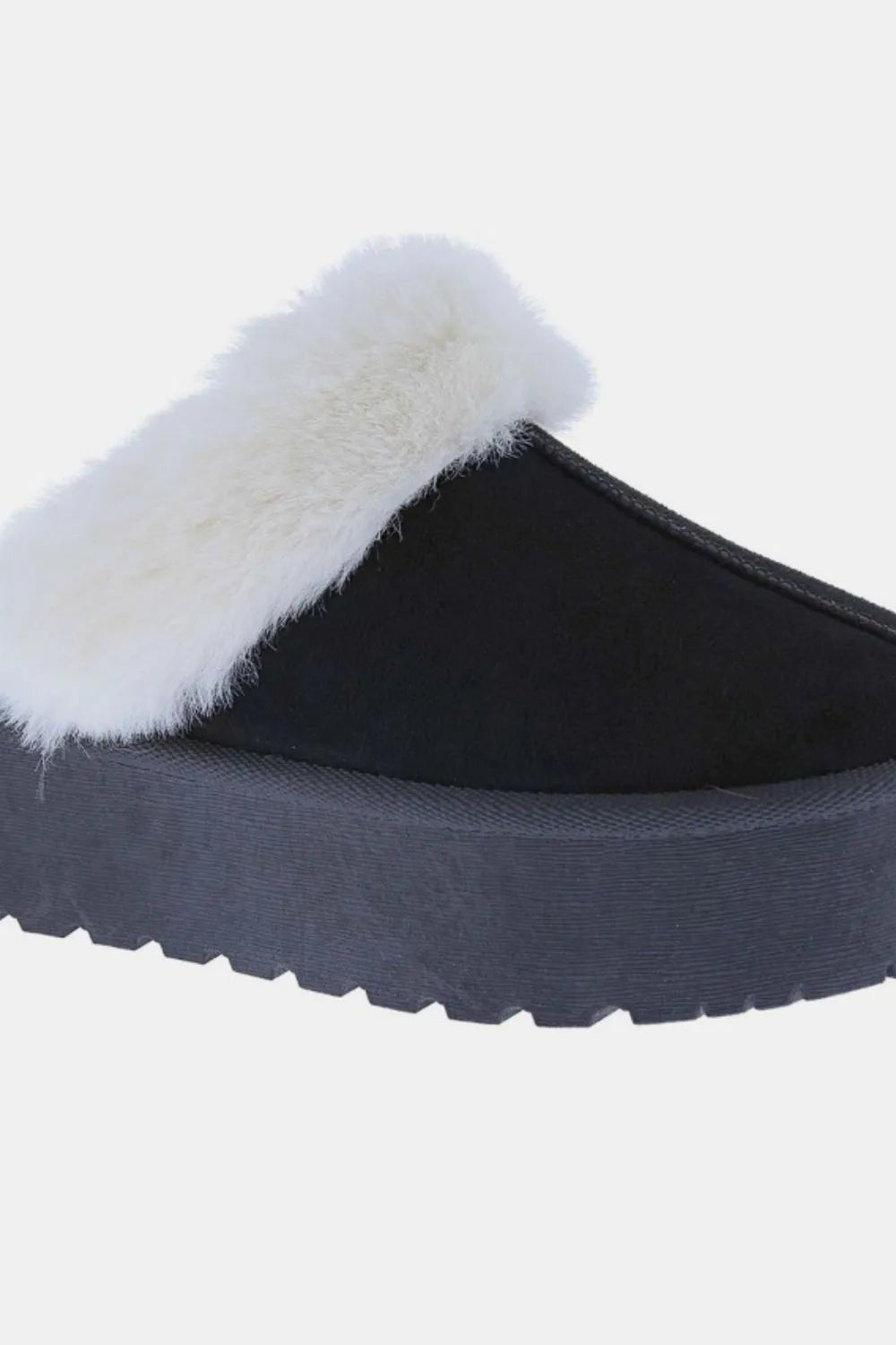 Weeboo Thick Bottom Fur Trim Snow Slippers - PBNJ FASHIONS