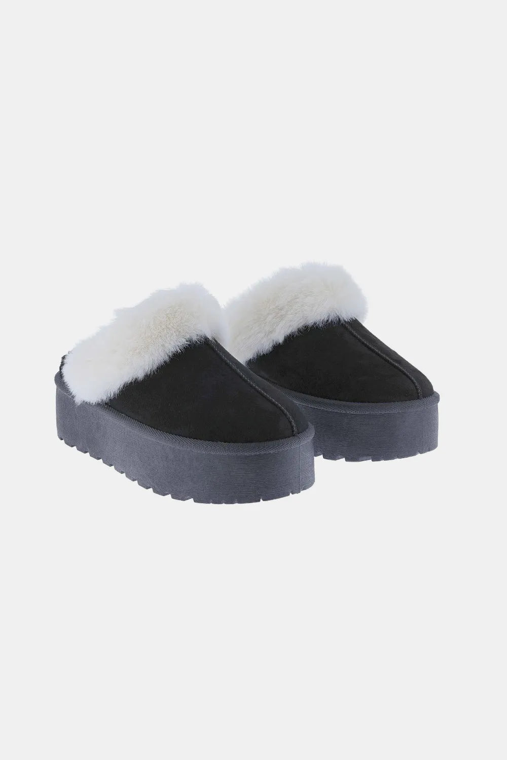 Weeboo Thick Bottom Fur Trim Snow Slippers - PBNJ FASHIONS