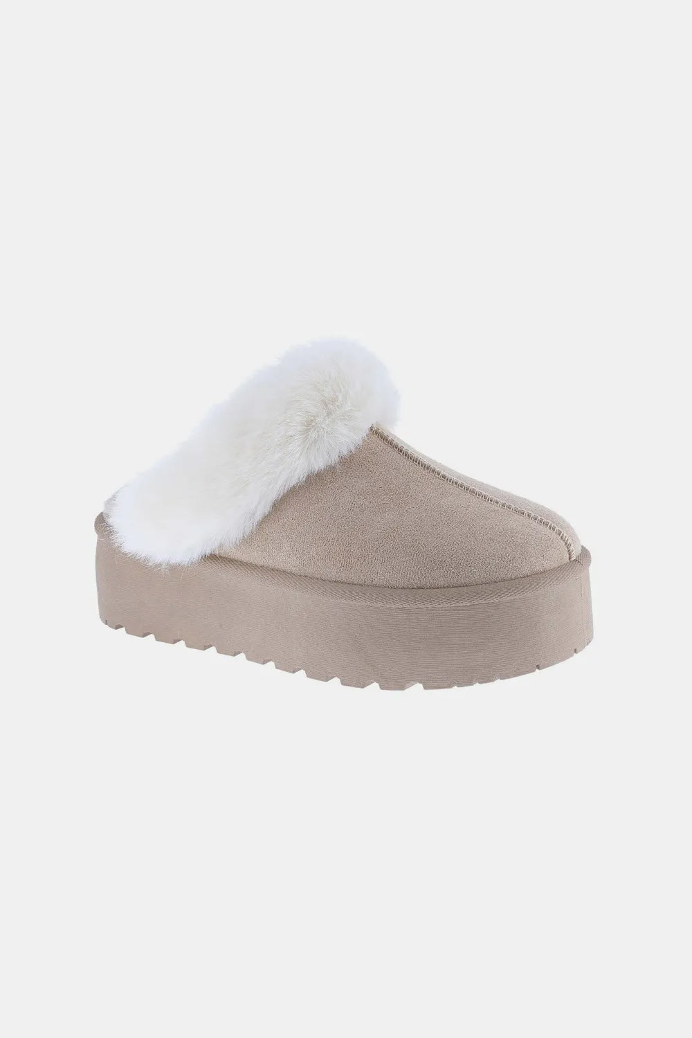 Weeboo Thick Bottom Fur Trim Snow Slippers - PBNJ FASHIONS