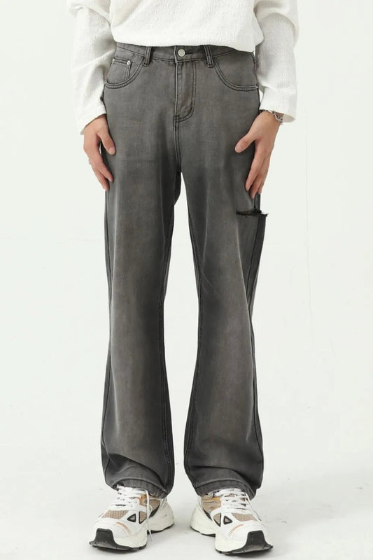 Wide Straight Men's Jeans with Pockets - PBNJ FASHIONS