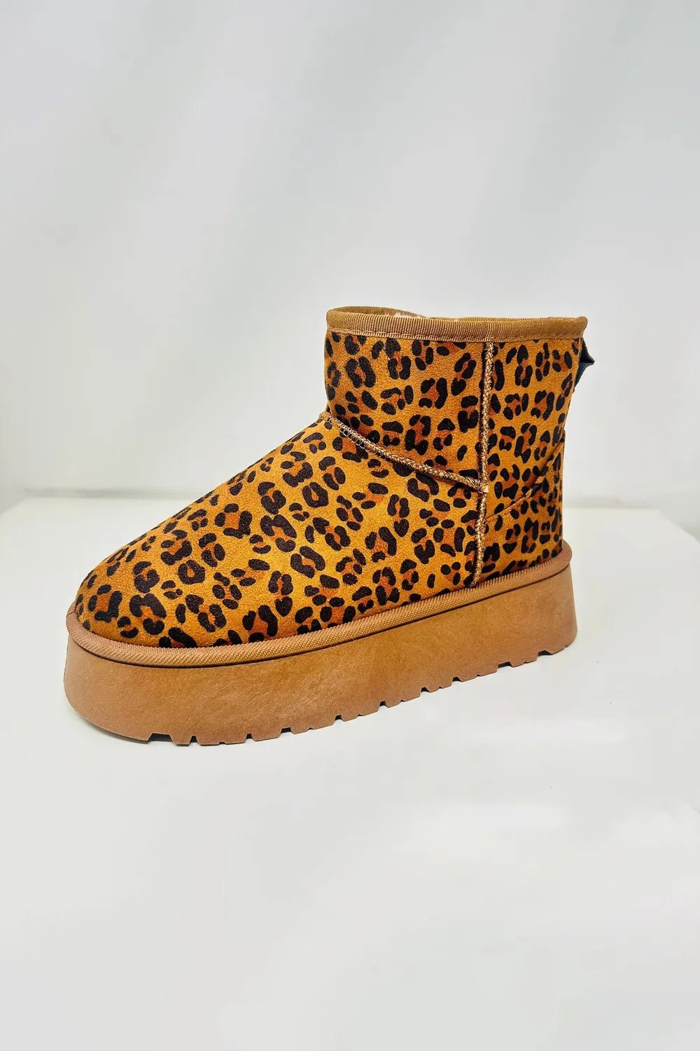 WILD DIVA Thermal Furry Leopard Platform Booties - PBNJ FASHIONS