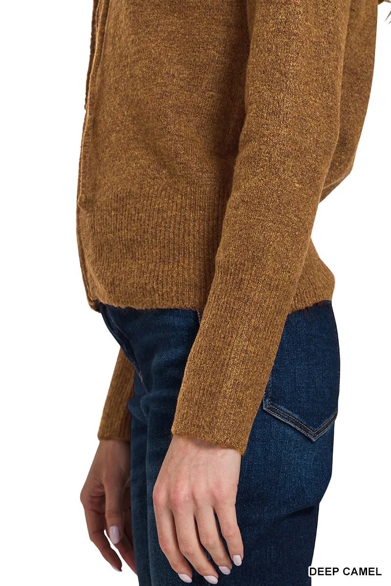 Zenana Drawstring Zip Up Hooded Cardigan - PBNJ FASHIONS