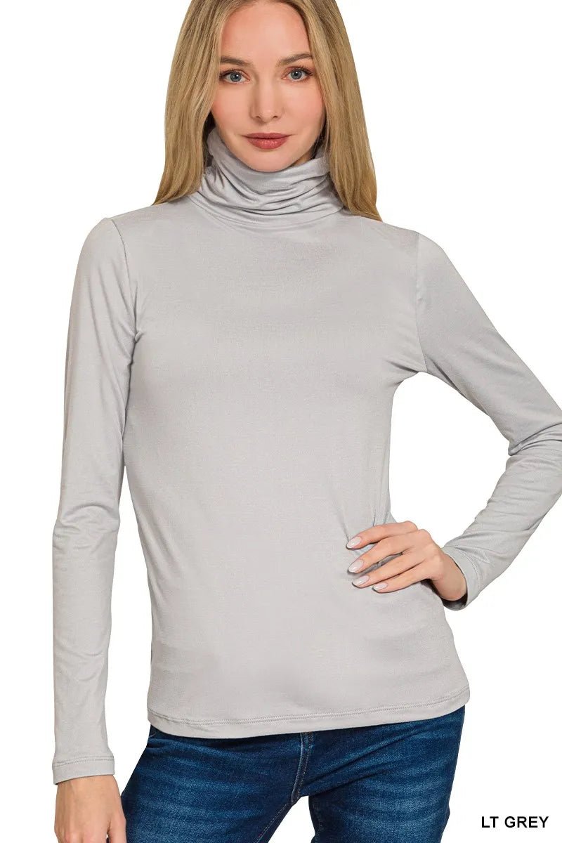 Zenana Premium Microfiber Mock Neck Top - PBNJ FASHIONS