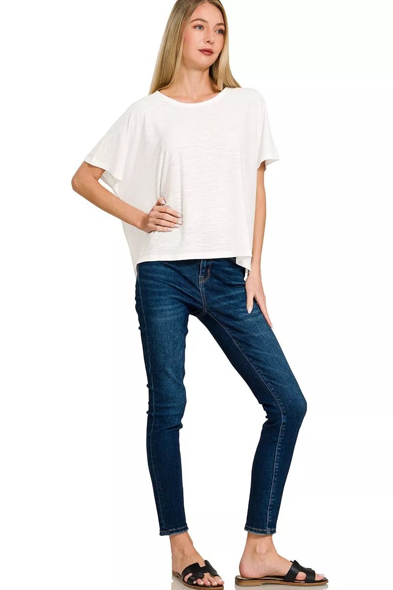 Zenana Round Neck Short Sleeve T-Shirt - PBNJ FASHIONS