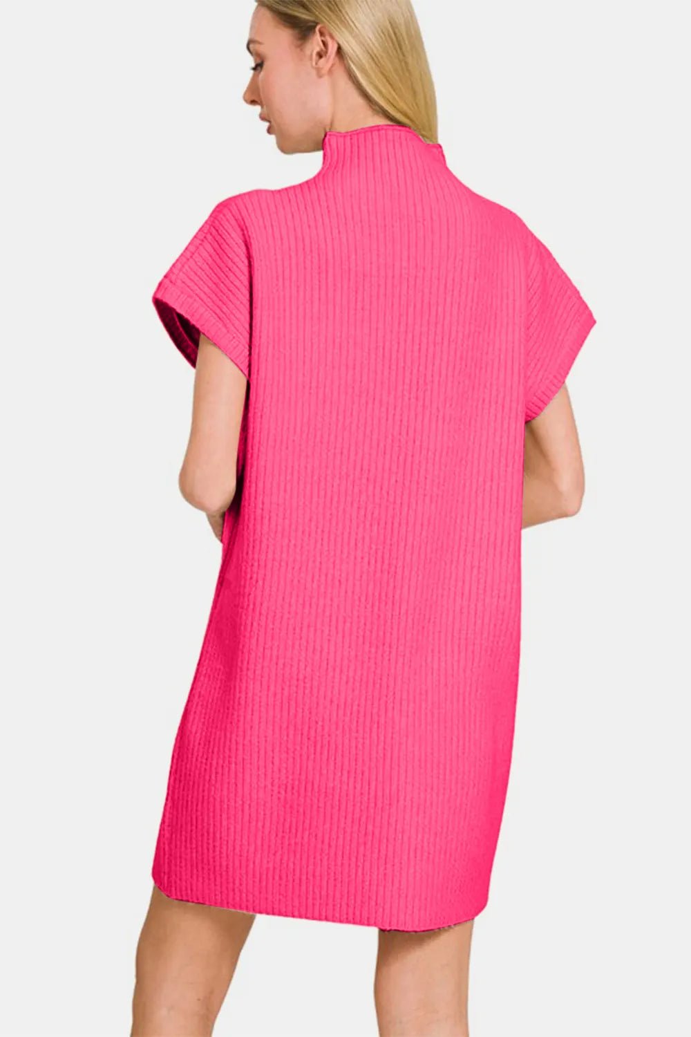 Zenana Short Sleeve Sweater Mini Dress - PBNJ FASHIONS