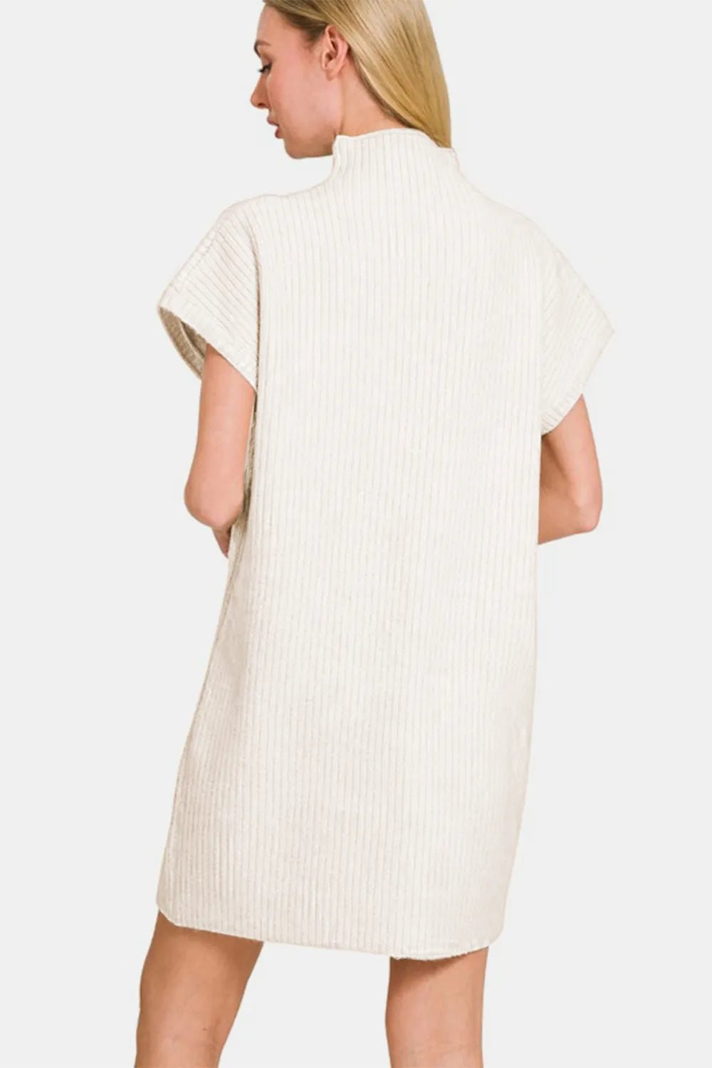 Zenana Short Sleeve Sweater Mini Dress - PBNJ FASHIONS
