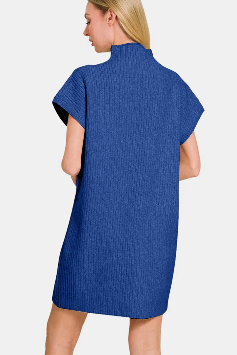 Zenana Short Sleeve Sweater Mini Dress - PBNJ FASHIONS