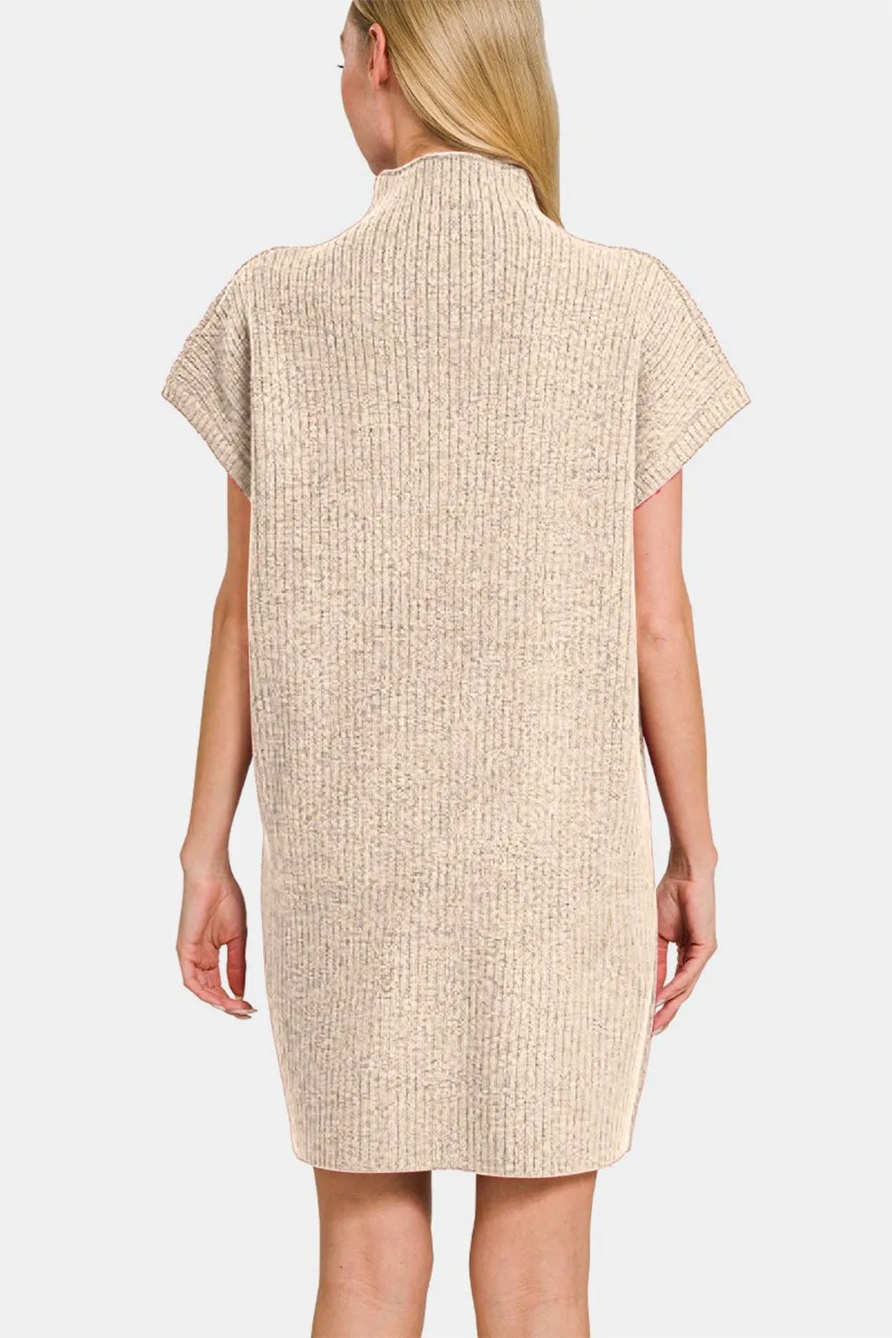 Zenana Short Sleeve Sweater Mini Dress - PBNJ FASHIONS