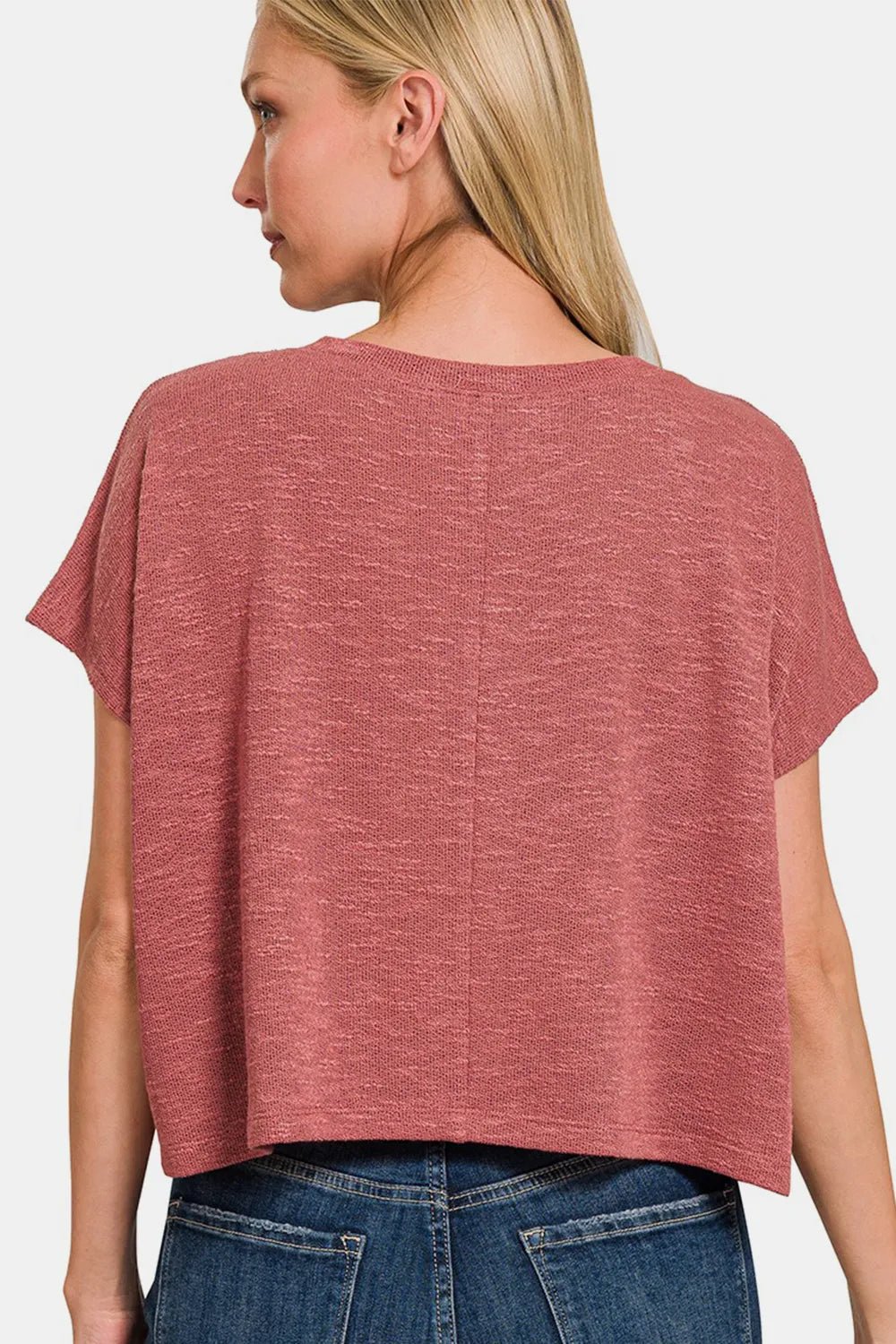 Zenana V - Neck Short Sleeve Crop T-Shirt - PBNJ FASHIONS