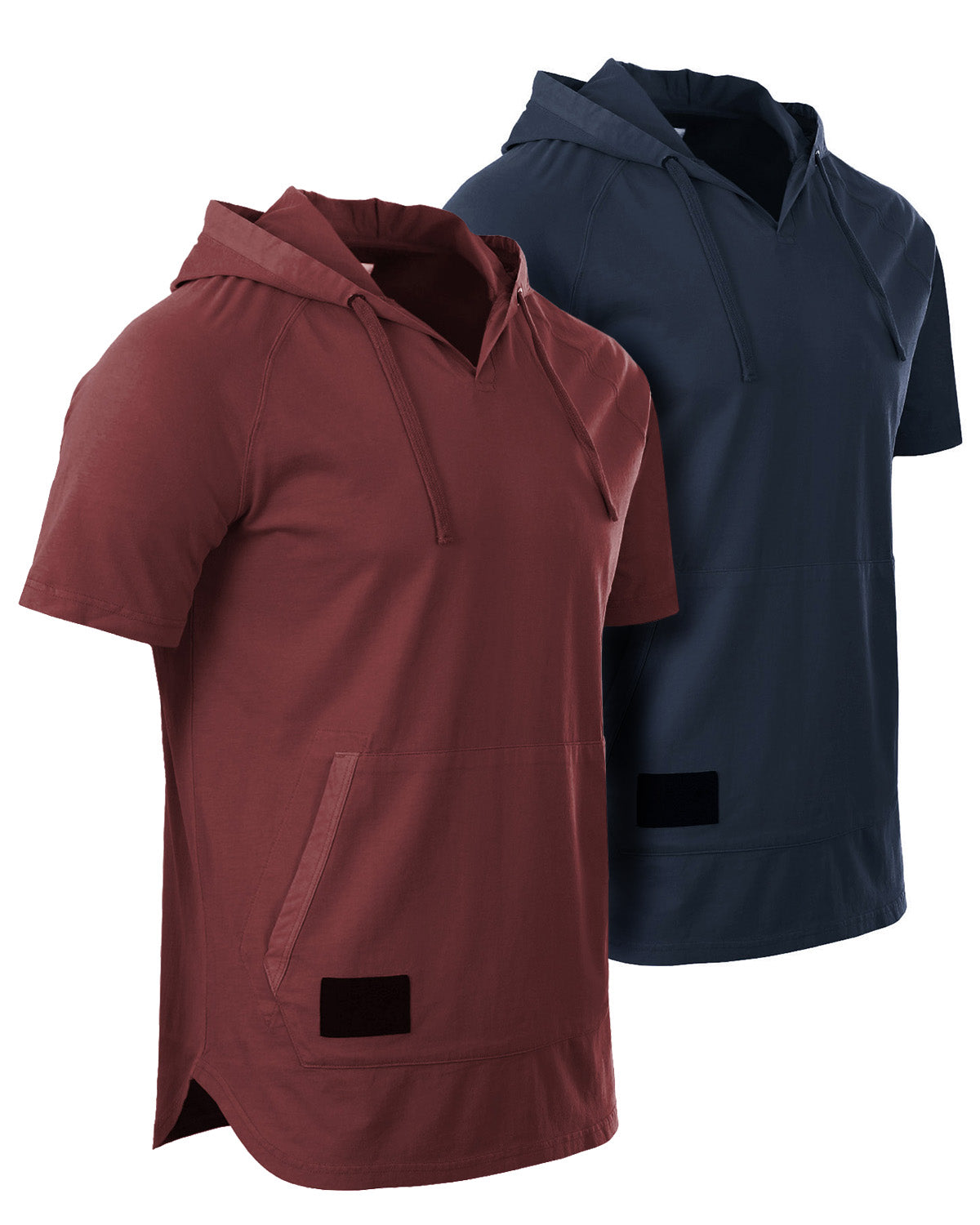 ZIMEGO Men's Pigment Dyed Short Sleeve Vintage Fashion Hoodie-3